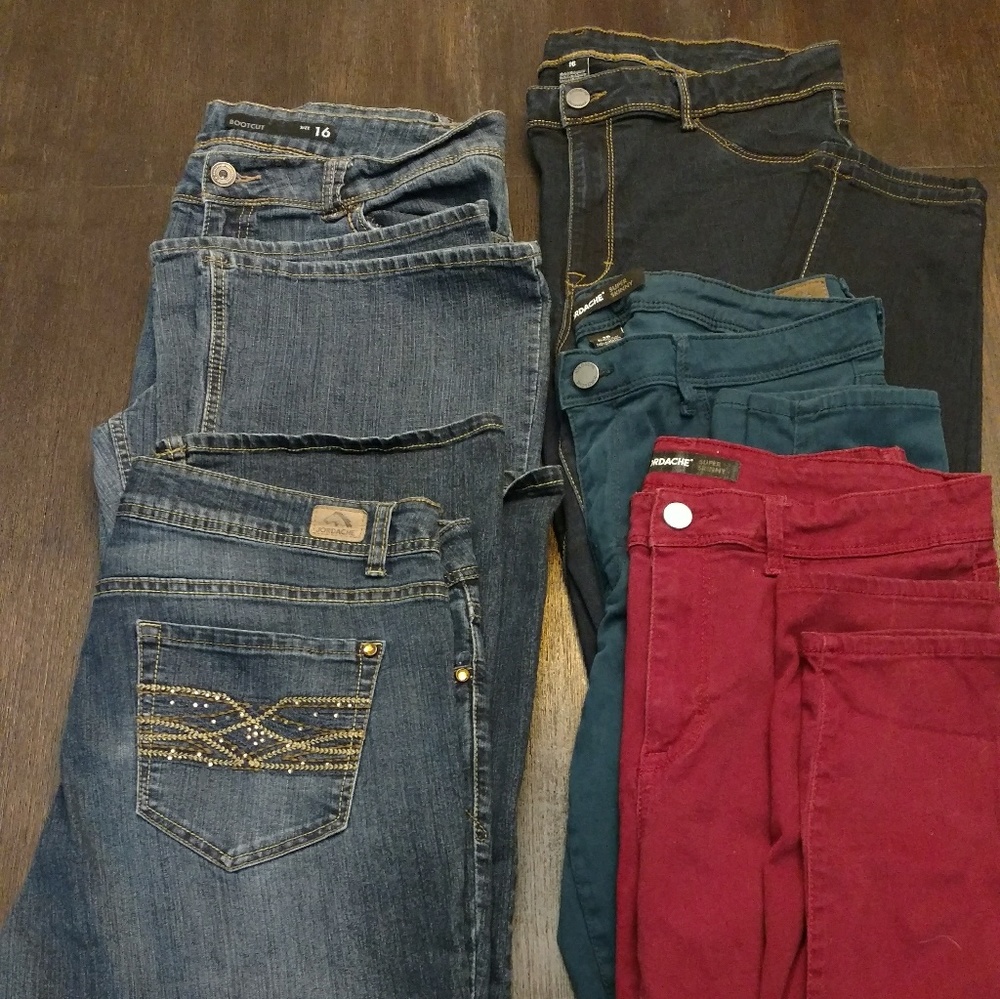 5 pair Jordache women's size 16 jeans euc